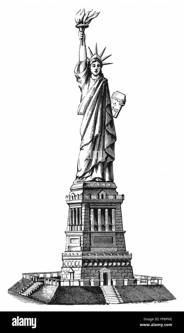 Статуя свободы рисунок карандашом