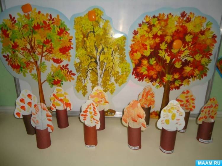 Рисование гуашью на втулке «Осеннее дерево» 