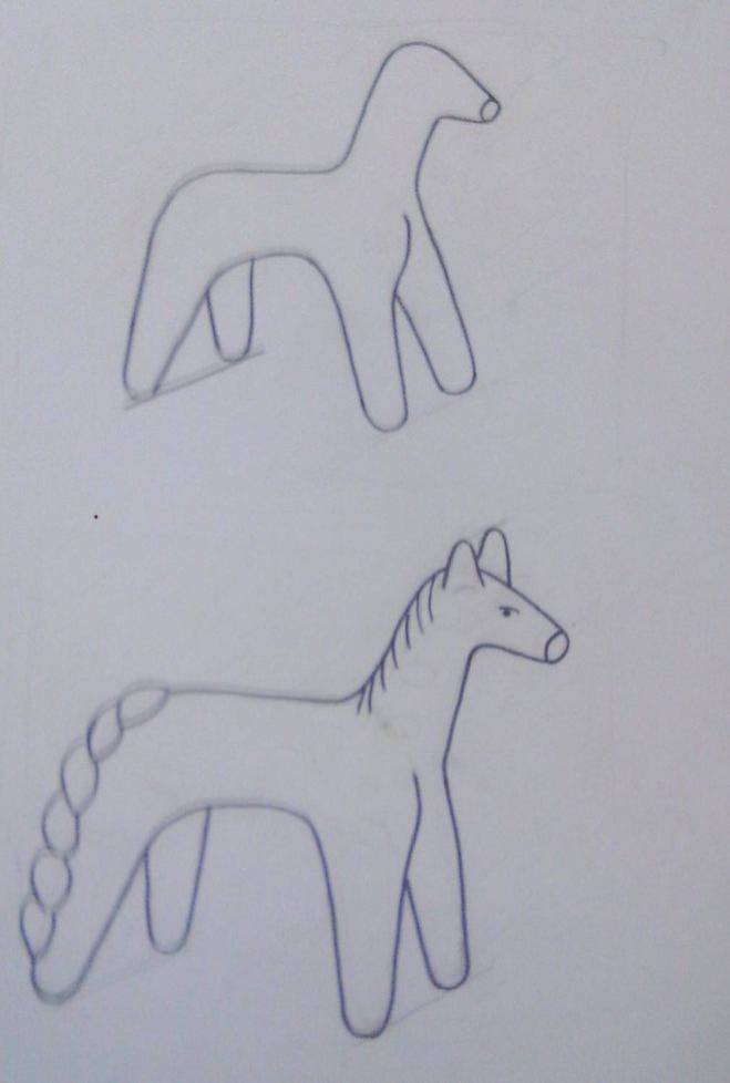 Декоративное рисование на плоской фигуре по мотивам дымковской росписи «Нарядные лошадки» в быту