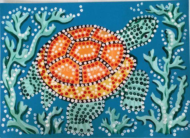 Рисование «Морская черепашка» для детей
