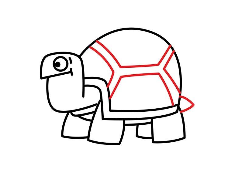 Как нарисовать черепаху в мультяшном стиле