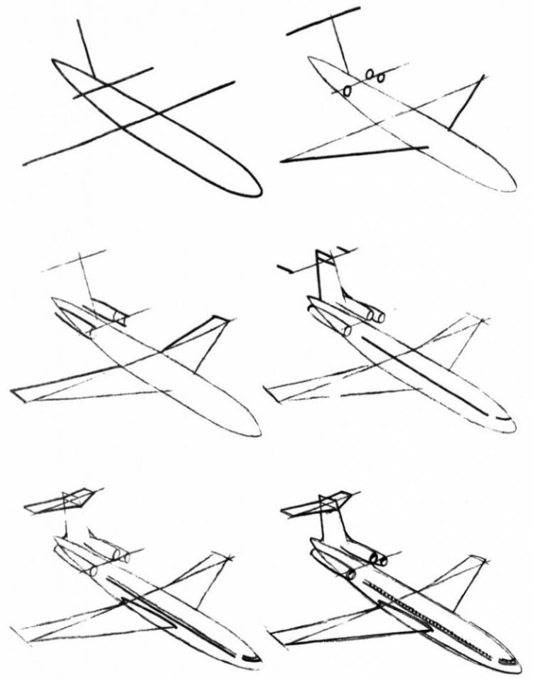 Как нарисовать военный самолет легко