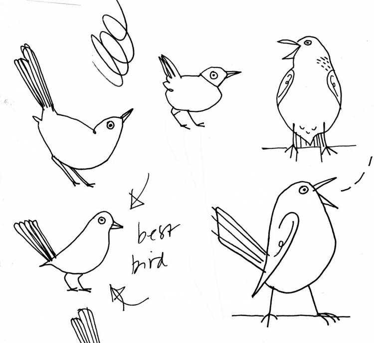 Простой рисунок птицы