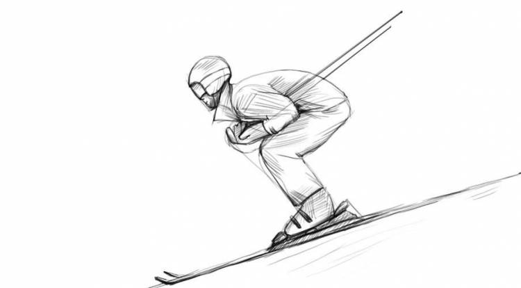 Как нарисовать лыжника?