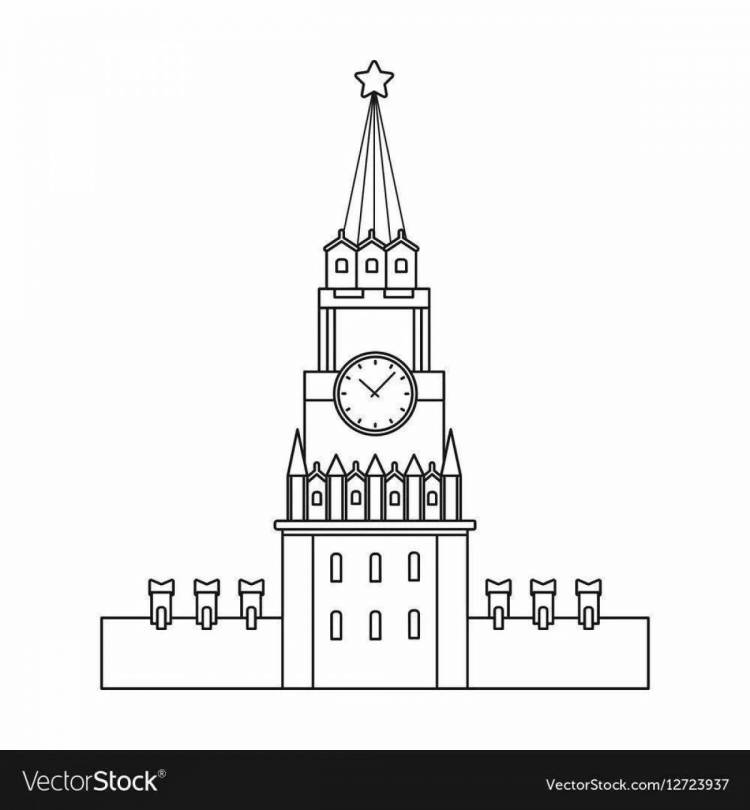 Рисунок кремлевская башня