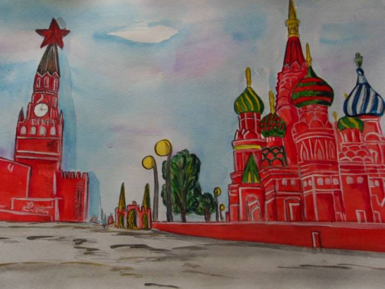 Как нарисовать московский кремль
