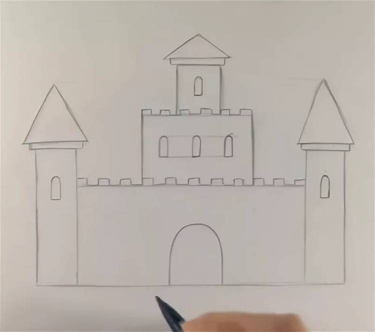 Как нарисовать замок 