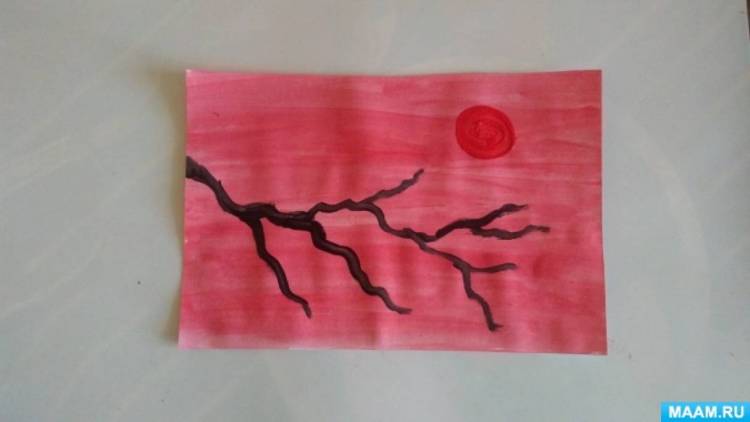Мастер-класс по рисованию ватными палочками «Ветка цветущей сакуры» 