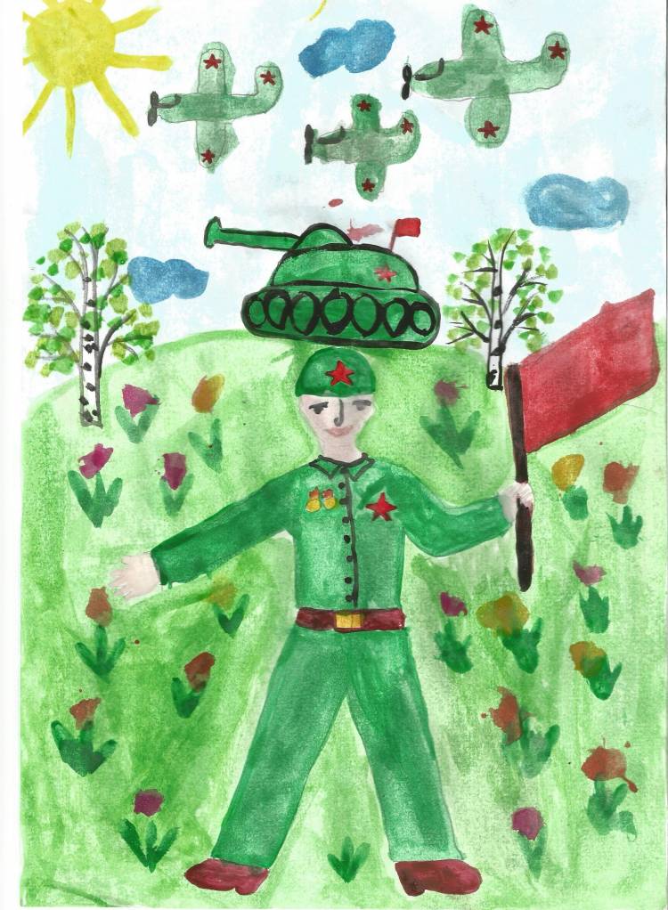 Рисунки детей солдат на посту
