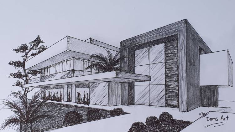 Архитектурный дом рисунок