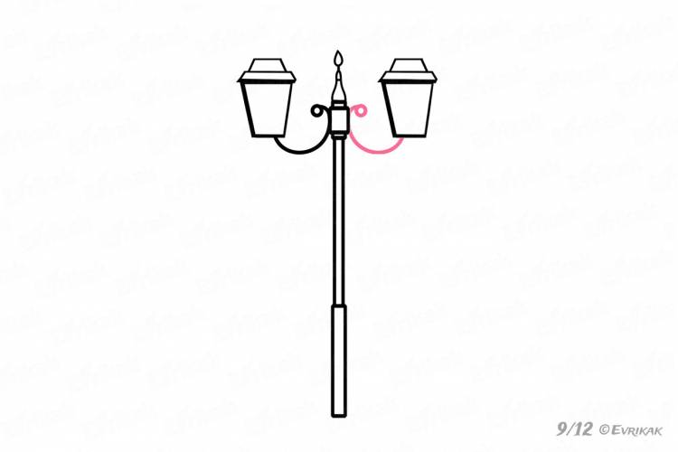 Как поэтапно рисовать уличный фонарь