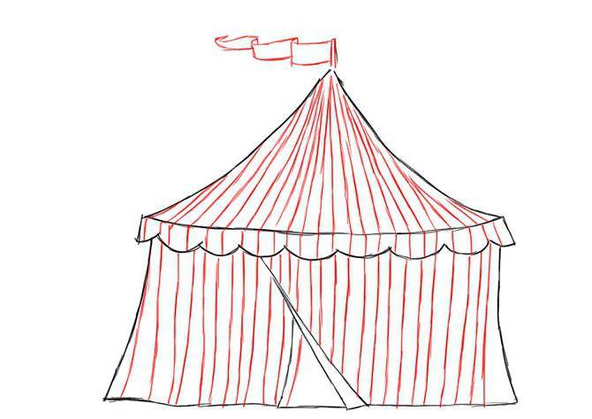 Поэтапное рисование цирка