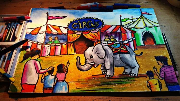 как нарисовать цирк