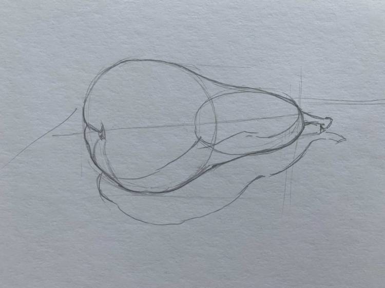 Как нарисовать грушу карандашом поэтапно