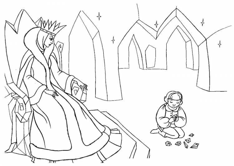 Рисунки снежной королевы для детей поэтапно