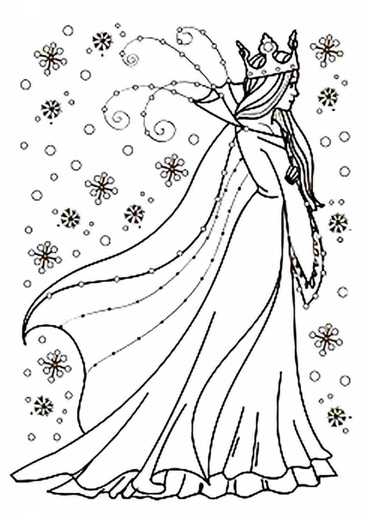 Снежная королева рисунок раскраска