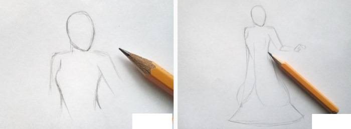 Рисунок карандашом Снежная королева, Кай, Герда поэтапно для детей легко и красиво к сказке