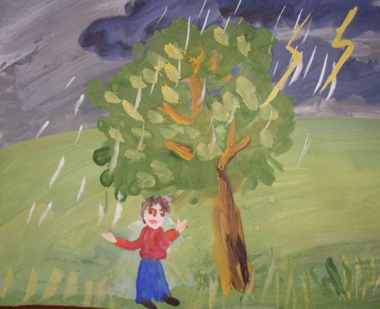 Детский рисунок весенняя гроза 