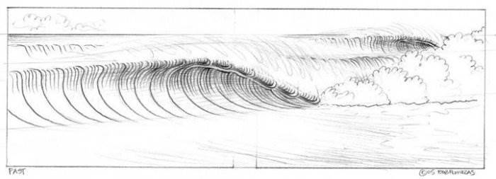 Как рисовать волны карандашом поэтапно
