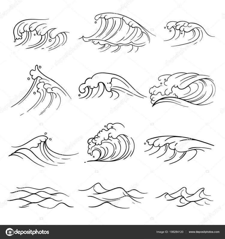 Как нарисовать волны на море 