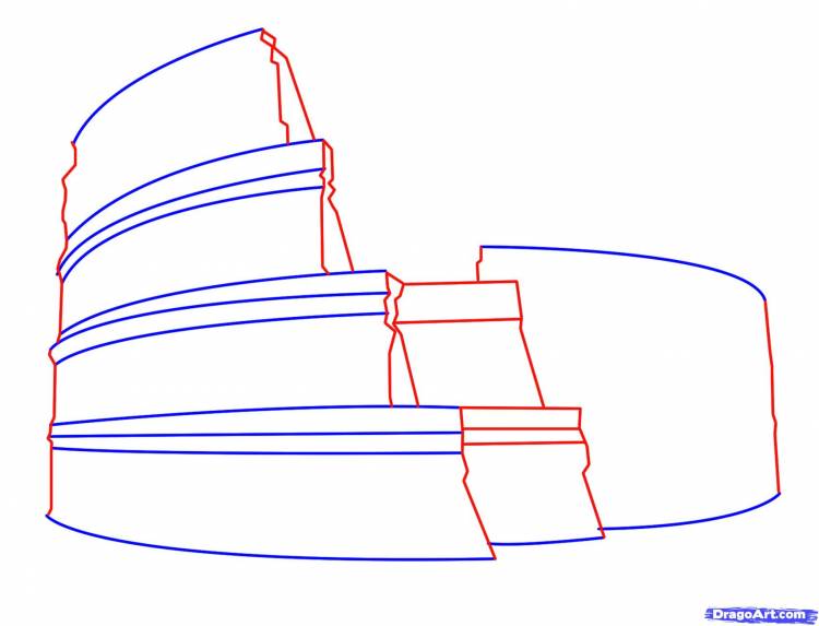 Как нарисовать Колизей на бумаге карандашом поэтапно