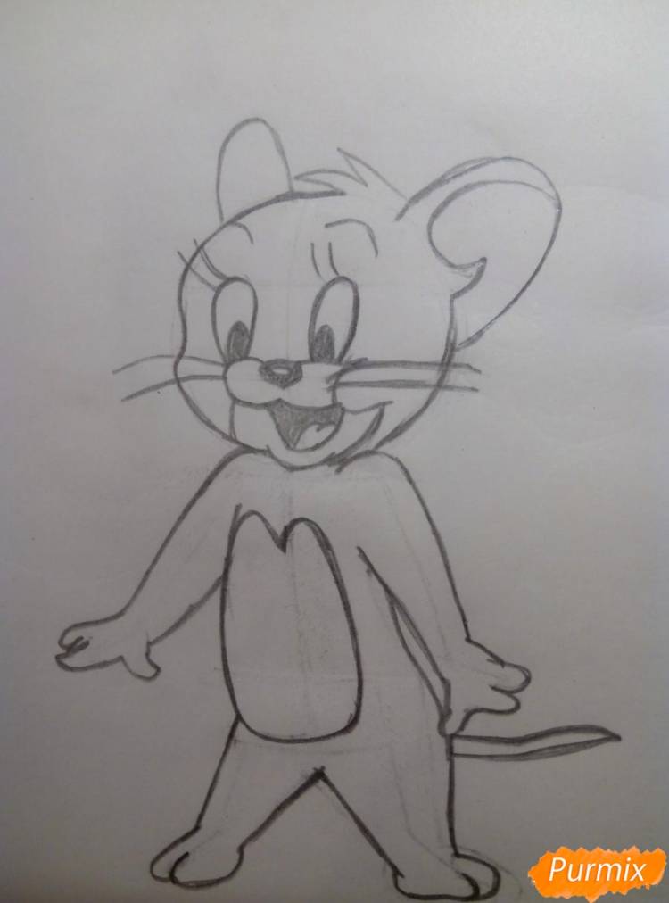 Как нарисовать мышонка Джерри поэтапно