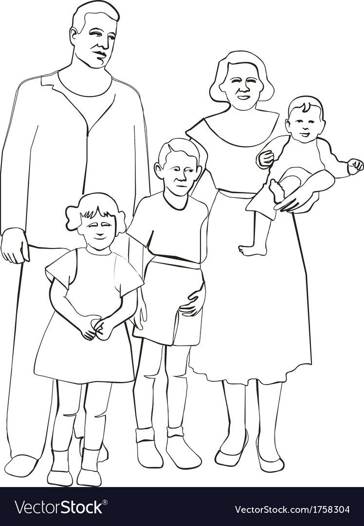 Поэтапное рисование семьи для детей