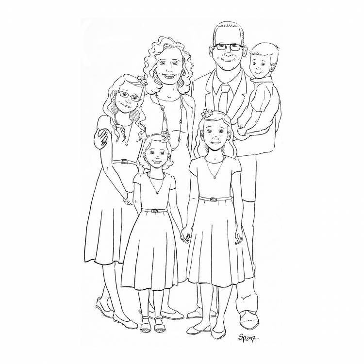 Поэтапное рисование семьи для детей