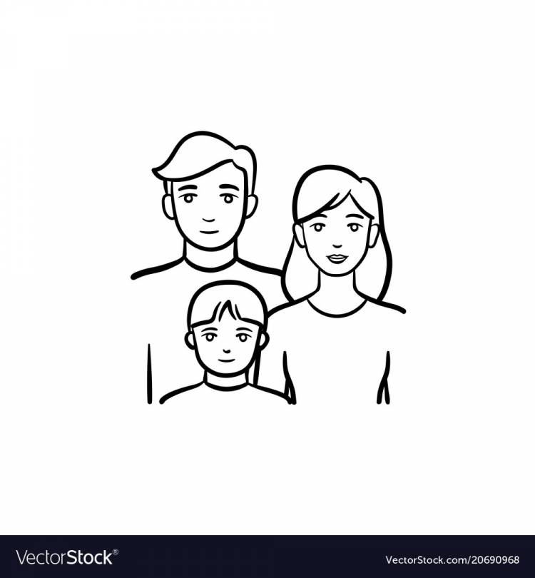 Легкие рисунки семьи