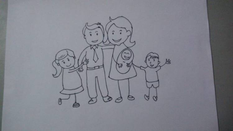 Как нарисовать семью поэтапно 
