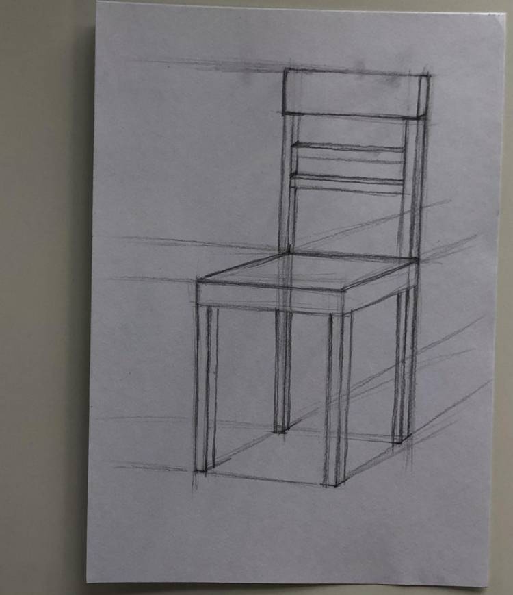 Как нарисовать стул карандашом поэтапно