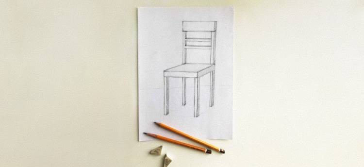 Как нарисовать стул карандашом поэтапно