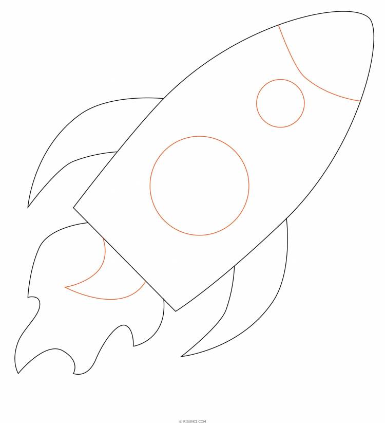 Как нарисовать ракету пошагово