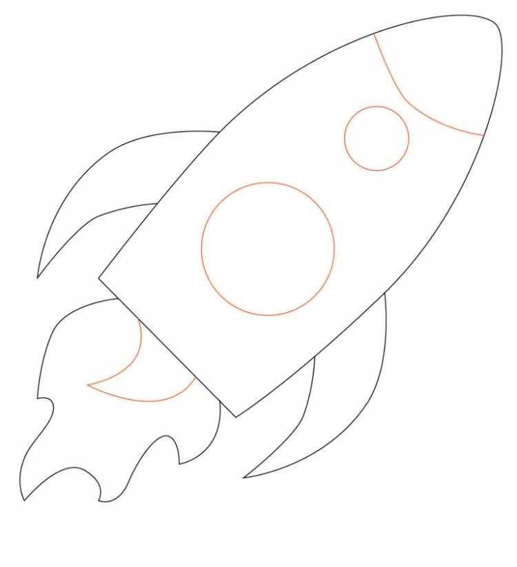Рисунки для срисовки ракеты 