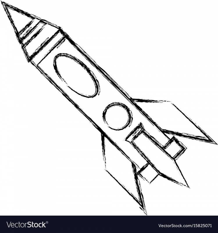 Ракета рисунок карандашом легкий