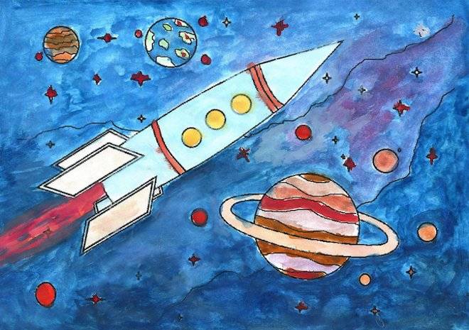Космонавт рисунок для детей