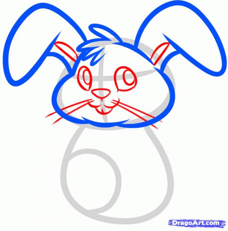 Как нарисовать пасхального кролика поэтапно