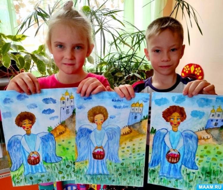 Мастер-класс по рисованию пасхальной открытки акварельными красками «Светлая Пасха» с детьми