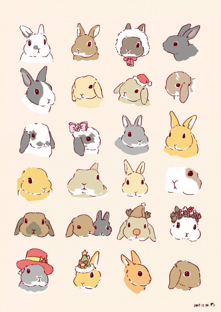 Аниме кролики для срисовки
