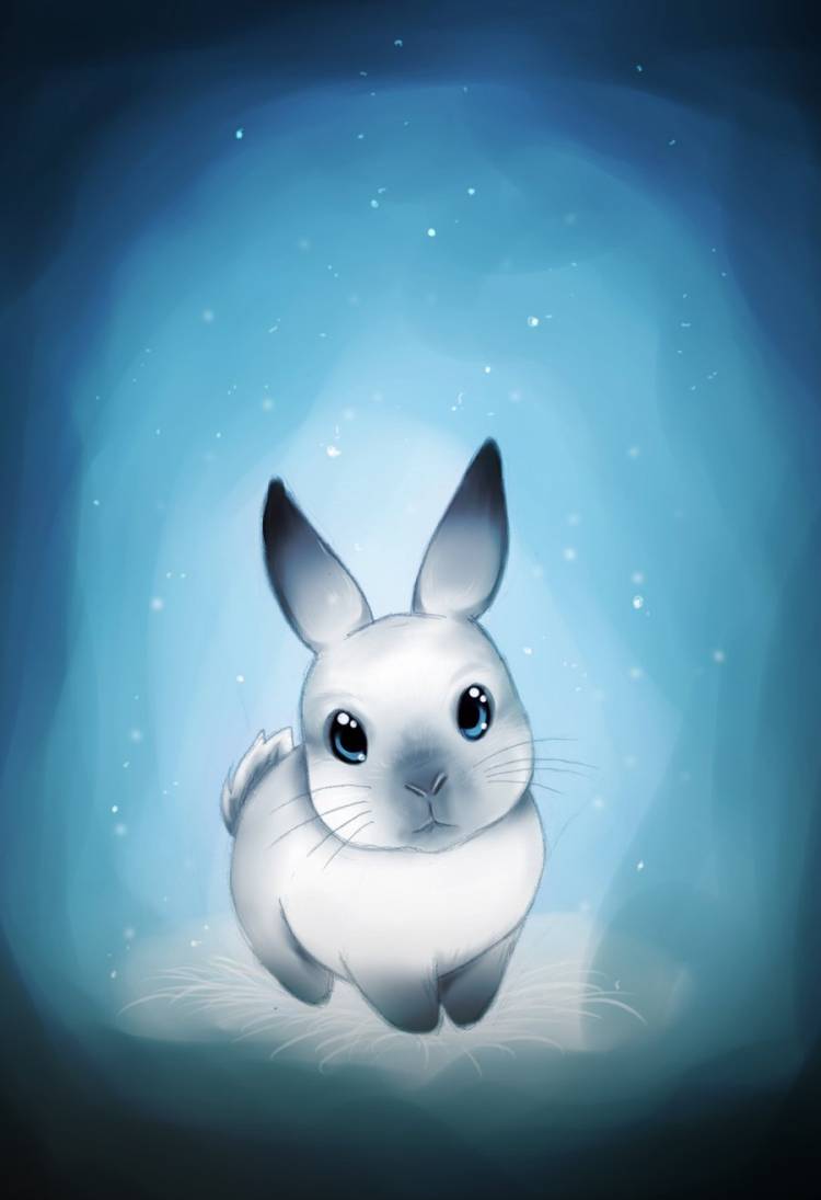Синий кролик арт