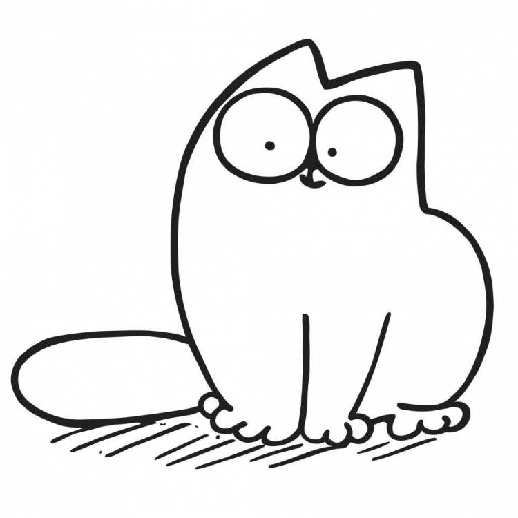 Легкий рисунок для срисовки кота