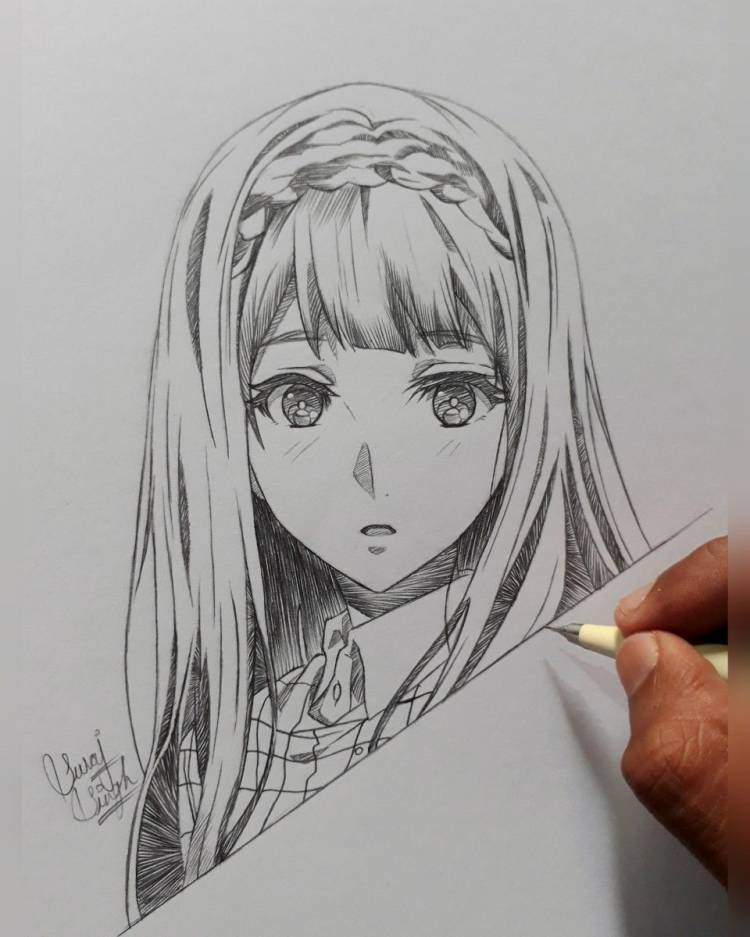 Рисунки карандашом аниме Манга