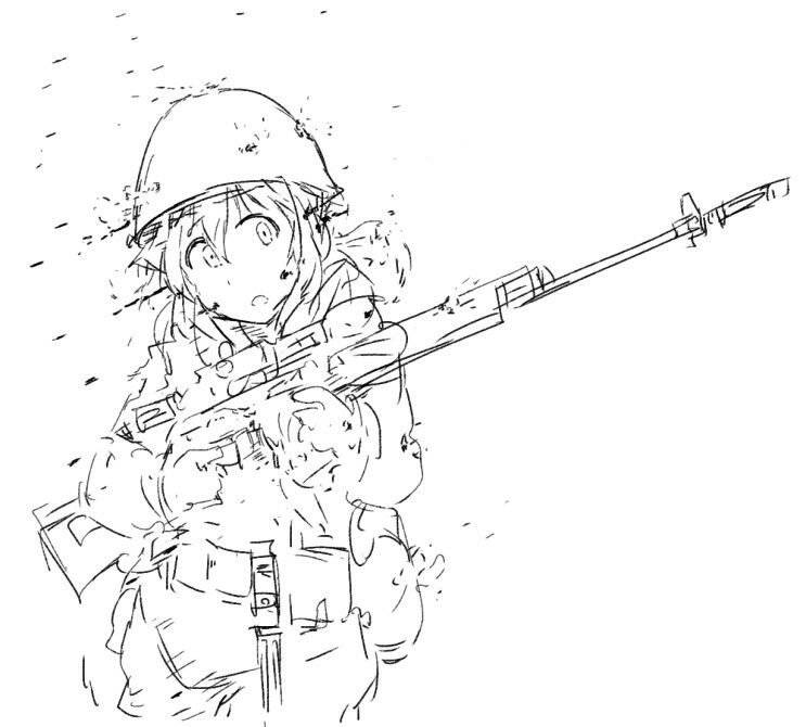 Военные рисунки аниме 