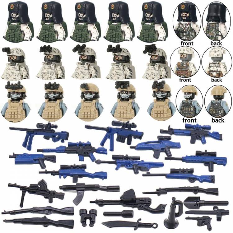 Детские игрушки, военные фигурки, строительные блоки, набор кирпичей с оружием армии США, Германии, солдат ВВС специального назначения, полиции