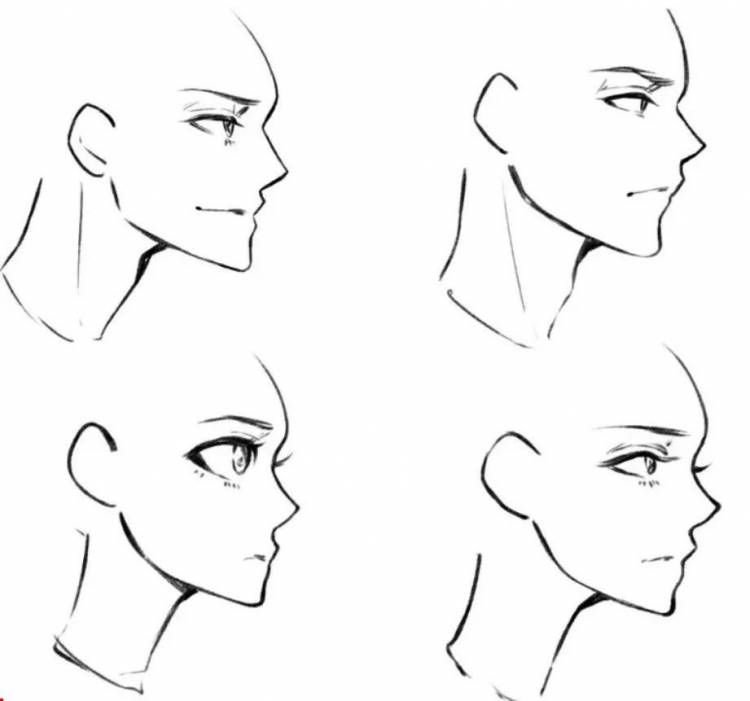 Профиль лица рисунки аниме 