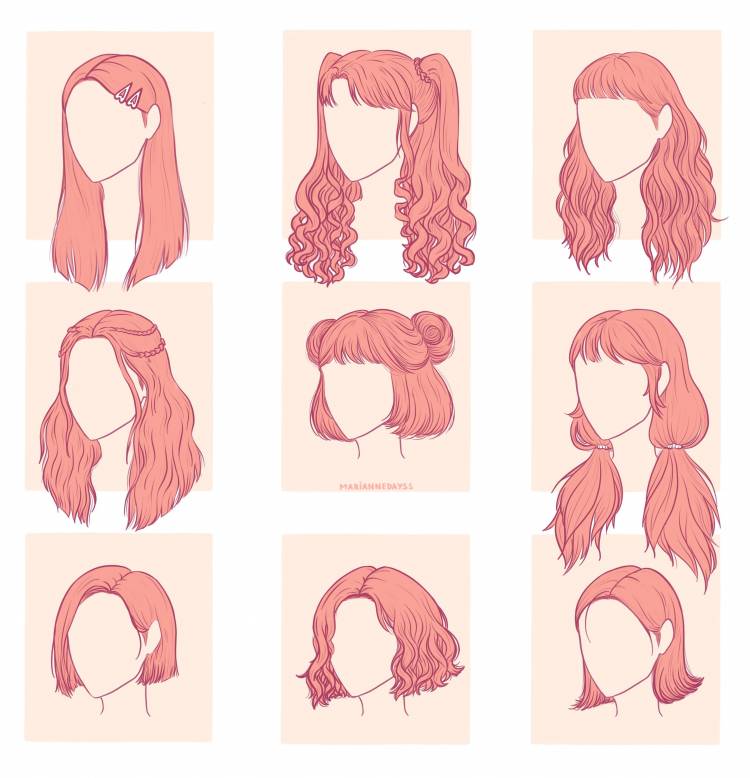 Как нарисовать волосы аниме