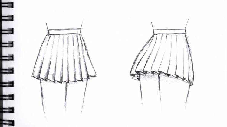 Как нарисовать короткую юбку на теле