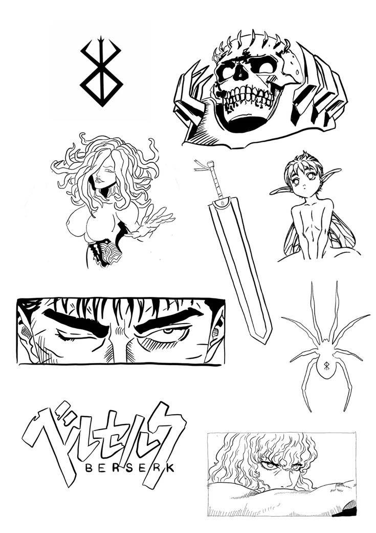 Berserk flash sheet anime berserk tattoo manga