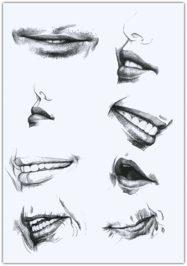 Как красиво нарисовать губы в улыбке? Как нарисовать улыбку?