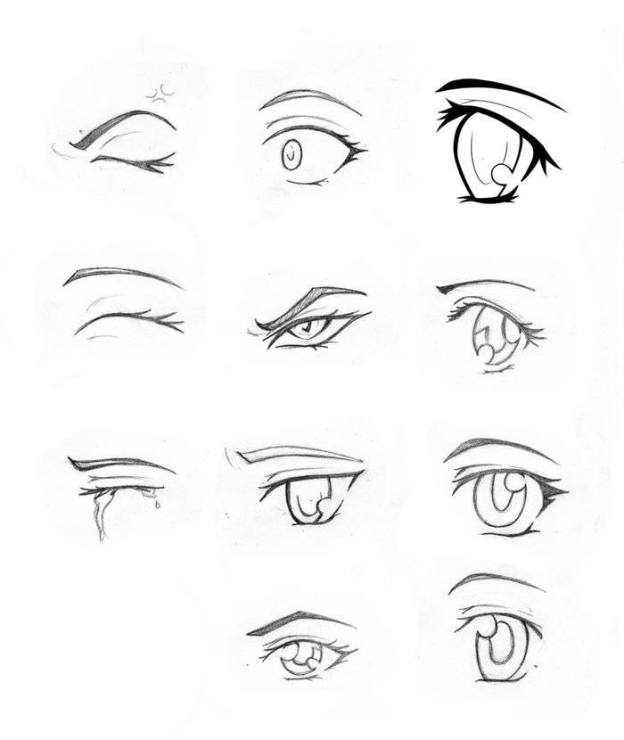 Зажмуренные глаза рисунки аниме 